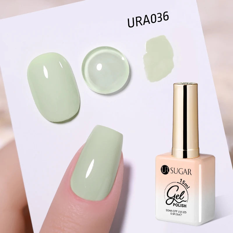 UR SUGAR 15ml Gel Nail Polish Neon Blue Red Green Pastal Nude UV/LED Soak Off No Wipe Nail Gel Polish Suitable For Summer Autumn