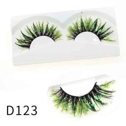 1 Pair Halloween Style Dreamy Sequins Glitter False Eyelashes Whole Strip Fluffy DIY Lashes Cosplay Stage Eye Makeup