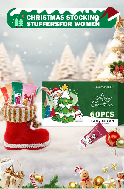 60 piece Christmas hand cream gift box set, advanced essence moisturizing and moisturizing, suitable for dry and cracked skin