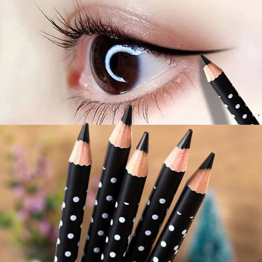 Cool Black Eyeliner Wooden Pencil Waterproof Long Lasting Gel Eye Liner Pen Dots Eyebrow Pencil Makeup Eye Beauty Cosmetics Tool