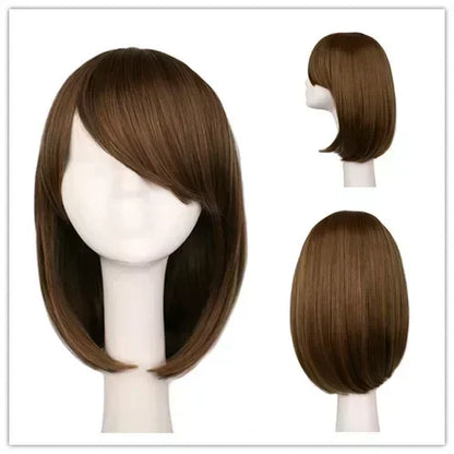 Synthetic short bob straight hair with trimmable bangs Lolita Ombre pink red blue purple cosplay wig for women short wigs