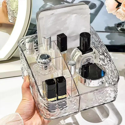 1Pc/Transparent Acrylic Cosmetics Storage Box Desktop Compartment Organizer Box Trapezoidal Cosmetics Storage