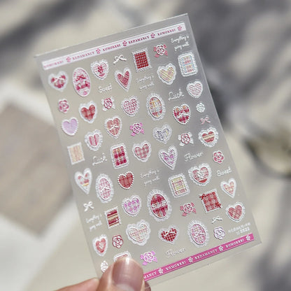 Cute Cartoon Christmas 5D Nail Stickers Red White Candy Cane Mint Cookie Gingerbread Man Snowflake Self Adhesive Nail Decals