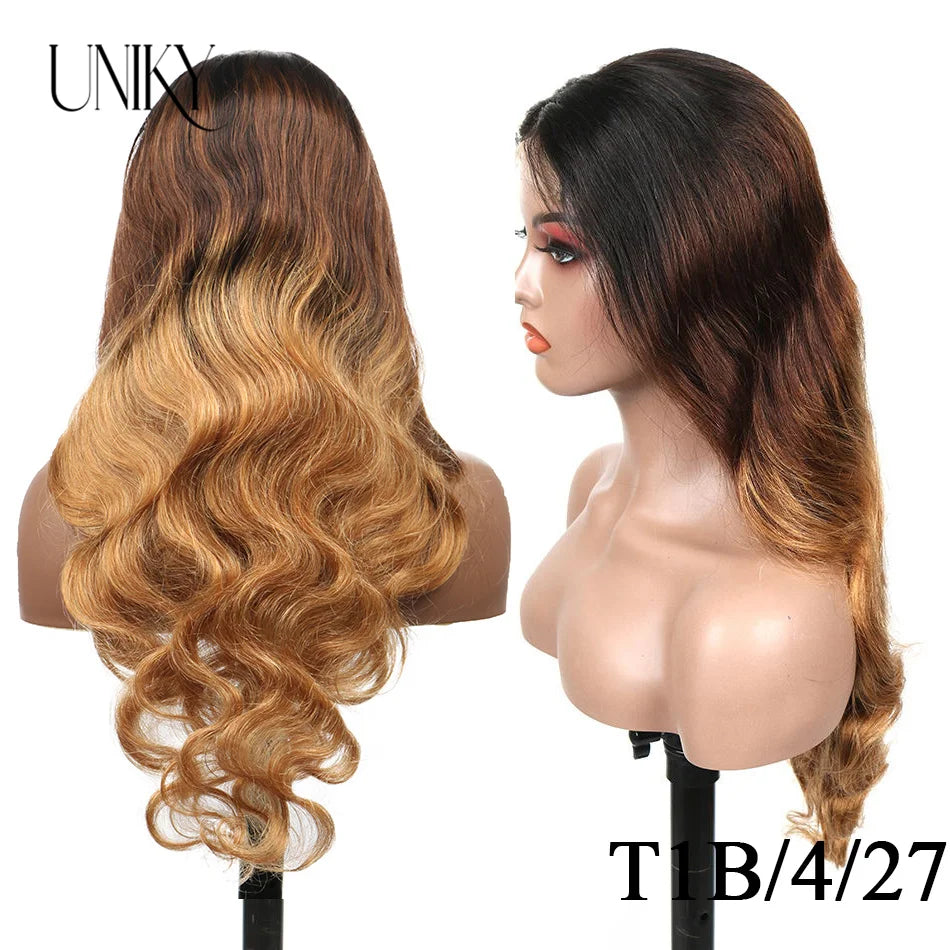Body Wave 13x4 Lace Front Ombre Wig Human Hair Wig For Women Brazilian 13X4 Blonde Lace Frontal Wig On Sale Clearance 32 34inch
