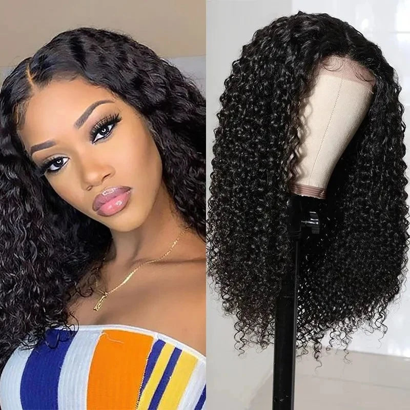 African short curly long hair wigs, fashionable front lace synthetic fiber full head wig