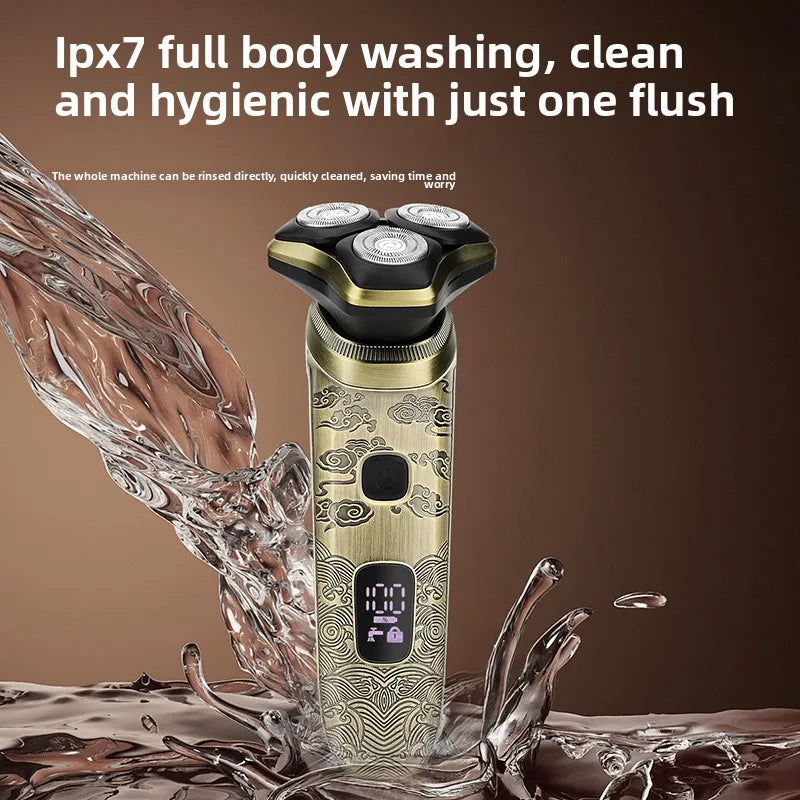 Men's Electric Shaver Professional Shaver with 3-Blade Cutting System Reciprocating Waterproof Shaver USB Charging Beard Trimmer