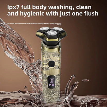 Men's Electric Shaver Professional Shaver with 3-Blade Cutting System Reciprocating Waterproof Shaver USB Charging Beard Trimmer