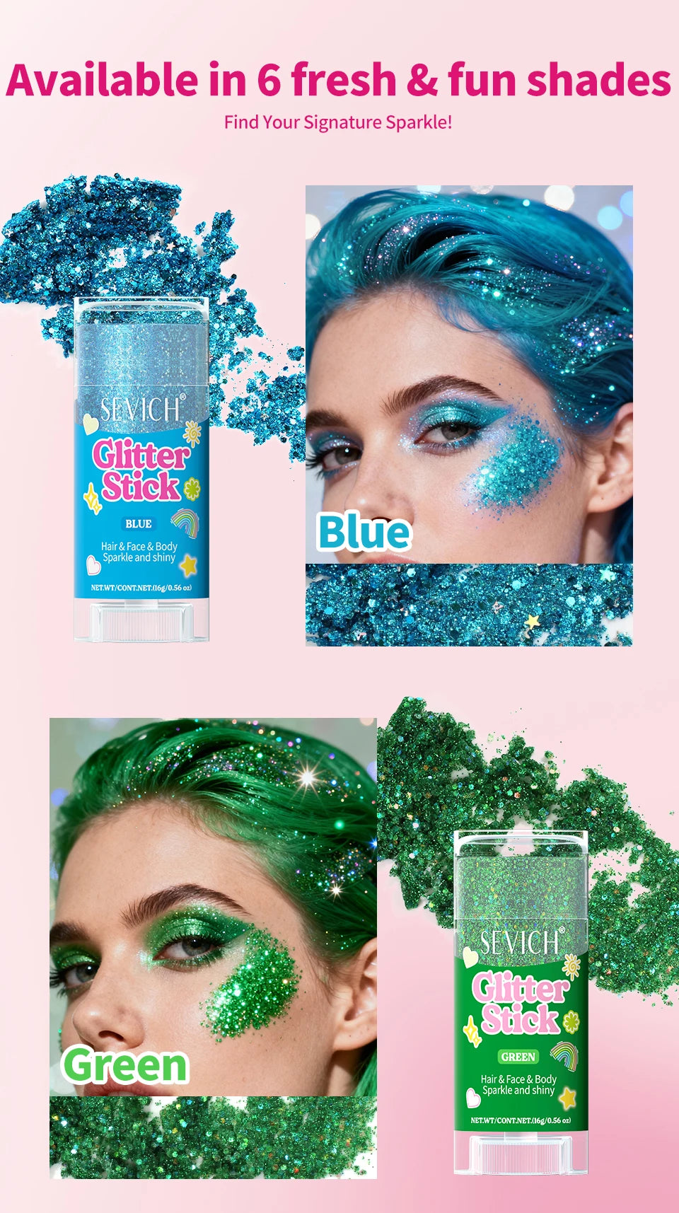 Fairy Dust Sparkling Sequins Glitter Bar Makeup Face Body Glitter Gel Hair Glitter Spray Christmas Paillette for Child Girl