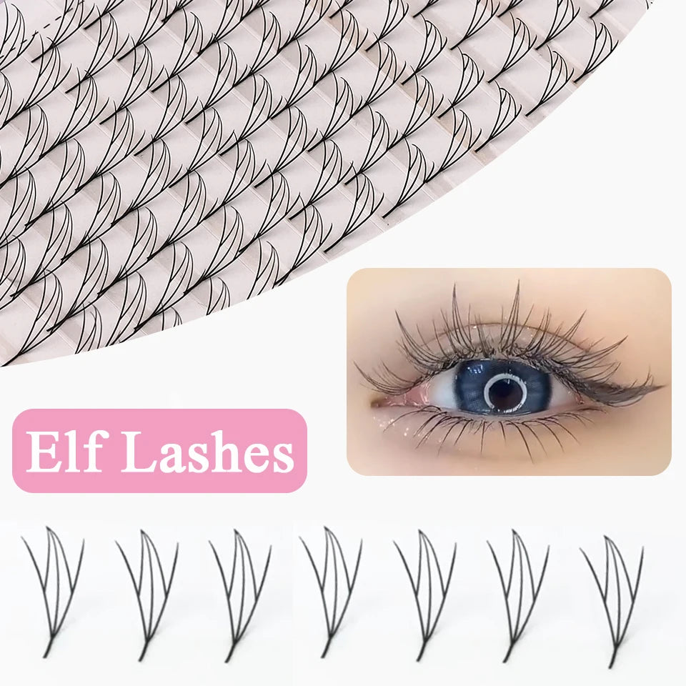 New Tinsel Anime Eyelash Extension Dual Sided Holographic Manga False Eyelash Feather Colored Christmas Party Comic Spire Lashes