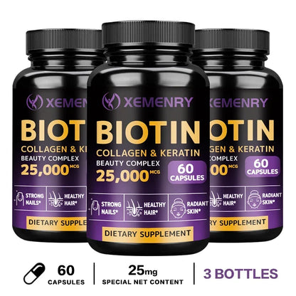 Biotin Collagen and Keratin Beauty Complex - Promotes Healthy Skin and Nails