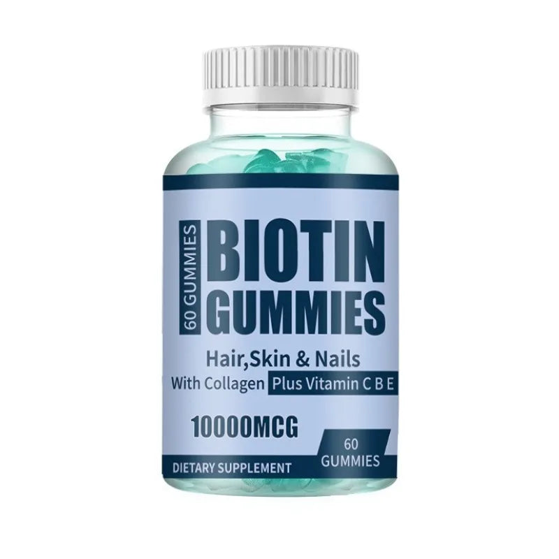 Biotin Gummies Supports Healthy Hair Radiant Skin Strong Nails with Collagen and Vitamin C Vegan Non-GMO Keratin 60 Gummies