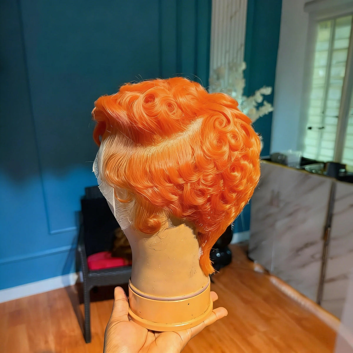 Pixie Cut Lace Front Human Hair Wigs 13x4 Lace Front Wigs Chic Elegent Short Curly Wigs Pixie Cut Curly Wig For Women