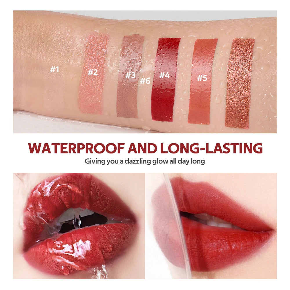 Christmas Lip Gloss Set Waterproof Long-Lasting Moisturizing Lip Skincare Lip Glaze Set Ideal Festive Holiday Christmas Gift