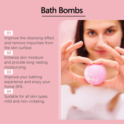 Festive Christmas Bath Bombs Gift Set Rich Foam Long Lasting Fragrance Gentle Cleansing Moisturizing Skin Relaxing Home Spa Bath