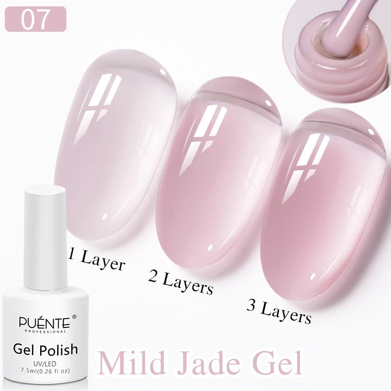 PUENTE 7.5ML Nude Shade Ceramic Cat Eye Gel Nail Polish Shiny Moonlight Cat Eye Gel Soak Off UV Semi-Permanent Nail Art Varnish
