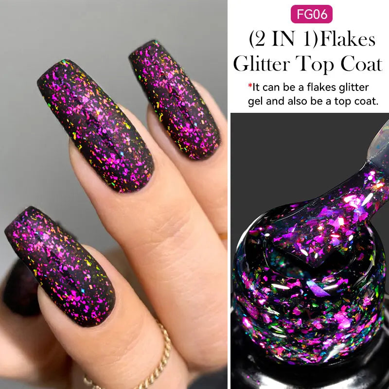 LILYCUTE 7ML Champagne Gold Reflective Glitter Gel Nail Polish Superflash Colorful Sparkling Effect For Manicure Nail Art UV Gel