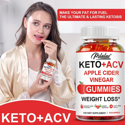 Keto Apple Cider Vinegar Gummies -  Helps with Weight Loss, Whitens Skin, Supplements with Apple Cider Vinegar & Vitamins, Vegan