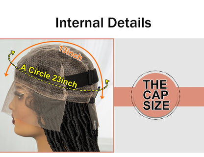 24Inch Full Lace Locs Braided Wigs with Baby Hair Lace Frontal Synthetic Braids Wigs for Black Women Natural HD Lace Braids Wigs