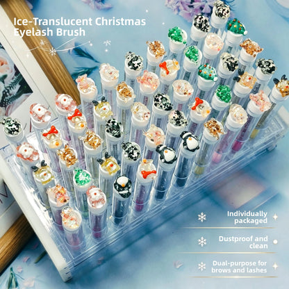Christmas Exclusive Disposable Spiral Comb Makeup Brush Portable Eyelash And Brow Dual Purpose Brush Ultra Fine Brush