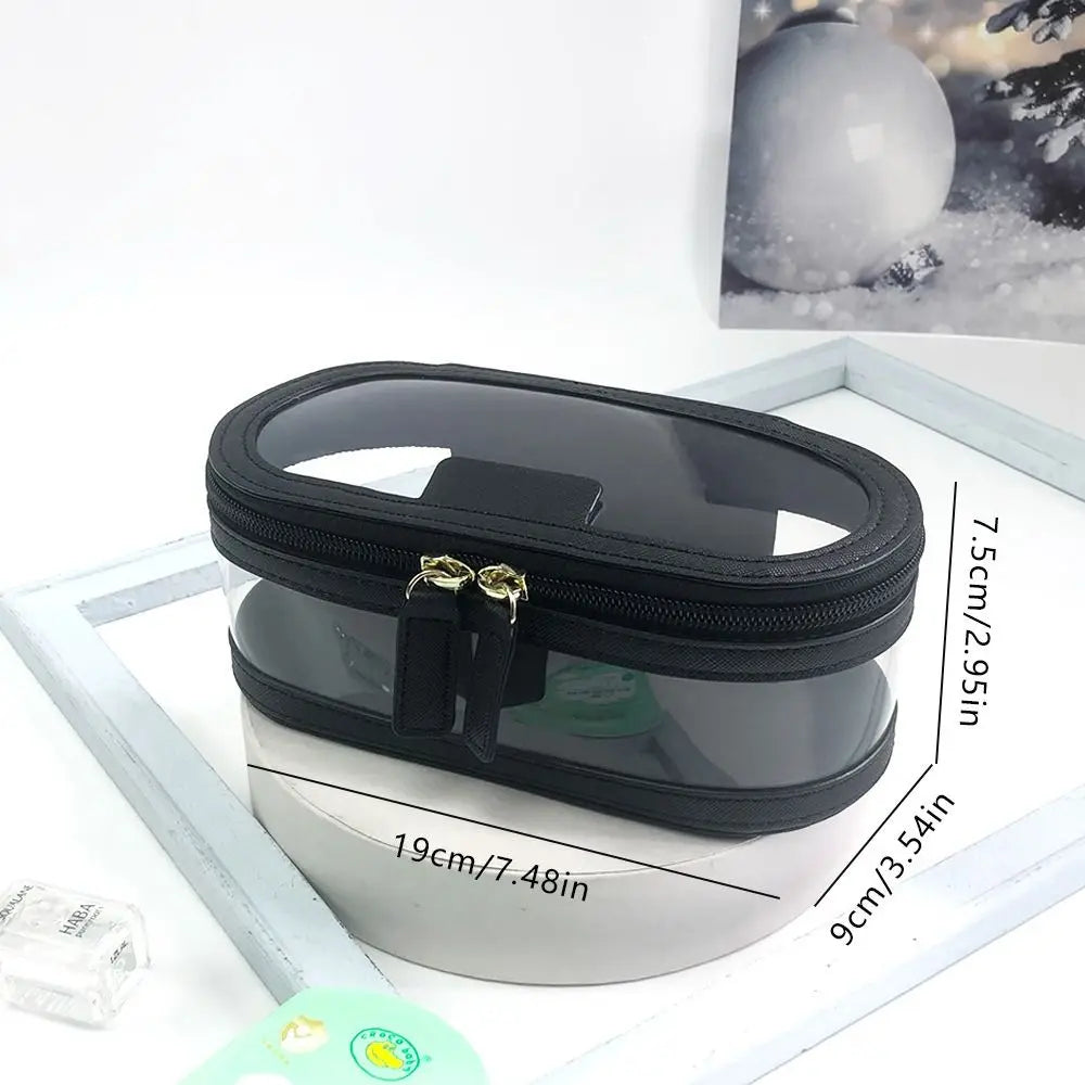 Toiletry Storage Case Transparent Cosmetic Bag Clear Window Double Zipper Cosmetic Organizer Portable Beauty Tools