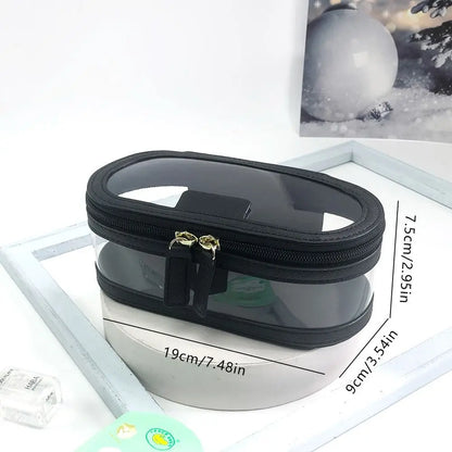 Toiletry Storage Case Transparent Cosmetic Bag Clear Window Double Zipper Cosmetic Organizer Portable Beauty Tools