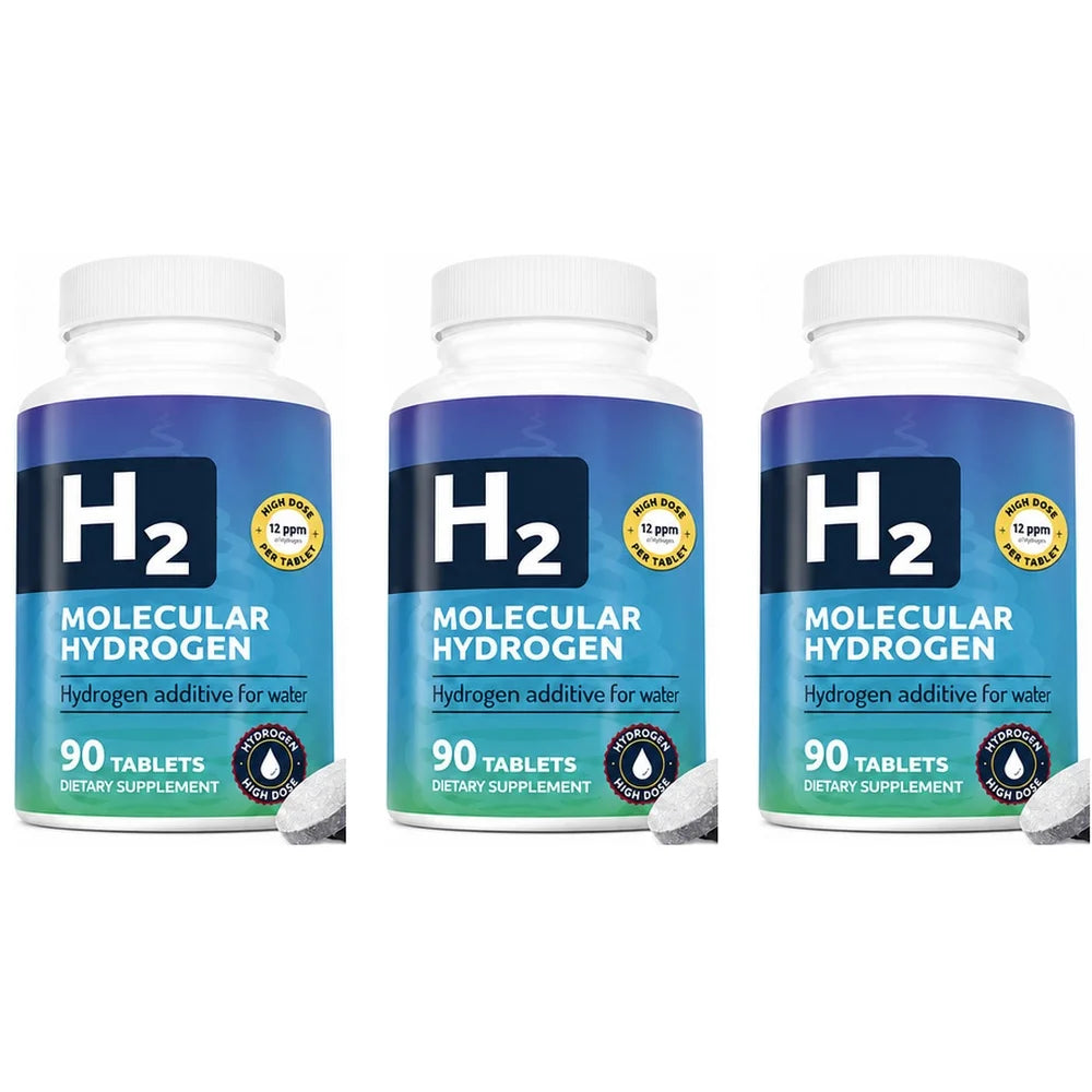 H2 Molecular Hydrogen Water Tablets with Magnesium 12 PPM for Drink Water Antioxidant Support Daily Energy Support 90 Count