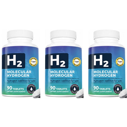 H2 Molecular Hydrogen Water Tablets with Magnesium 12 PPM for Drink Water Antioxidant Support Daily Energy Support 90 Count
