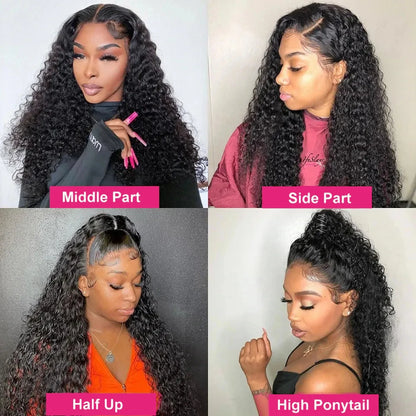 Glueless Wig Human Hair Ready To Wear Water Wave 13x6 HD Lace Frontal Human Hair Wigs Curly Lace Front Human Hair Wig PrePlucked
