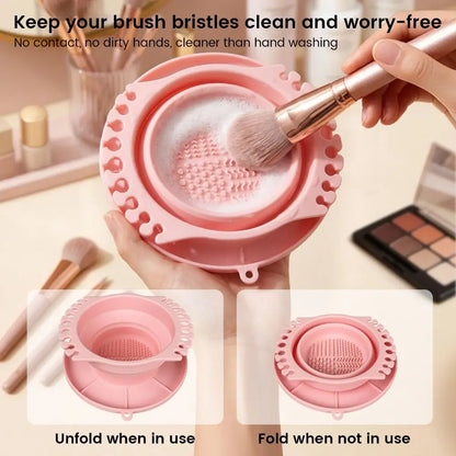 Silicone Material Makeup Brush Cleaning Bowl Egg Shape Dry Cleaning Design Brush Cleaning Tool Reusable Multifunctional