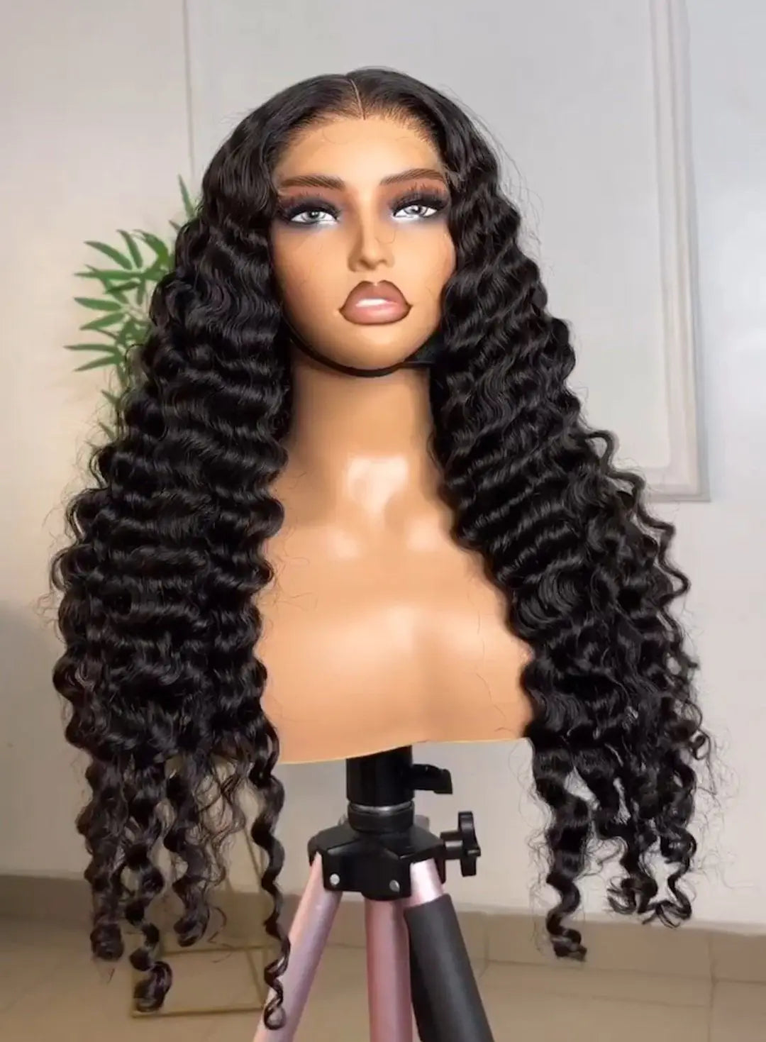 210 Density Deep Wave Human Hair Wigs 13x4 Transparent Lace Front Deep Curly Wigs Pre Plucked Virgin Raw Real Human Hair Wigs
