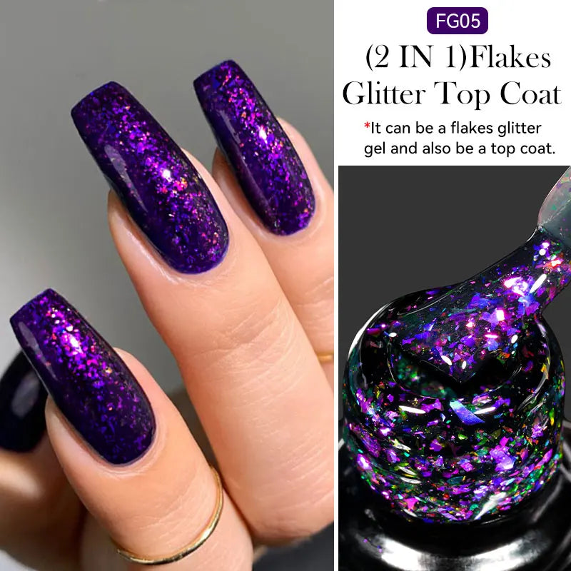 LILYCUTE 7ML Champagne Gold Reflective Glitter Gel Nail Polish Superflash Colorful Sparkling Effect For Manicure Nail Art UV Gel