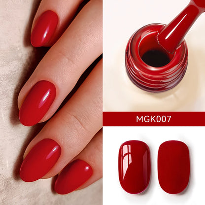 MAYCHAO Cherry Red Gel Nail Polish 12ml Glossy Semi Permanent Soak Off UV LED Frosted Gel Nails Base Painting Varnish