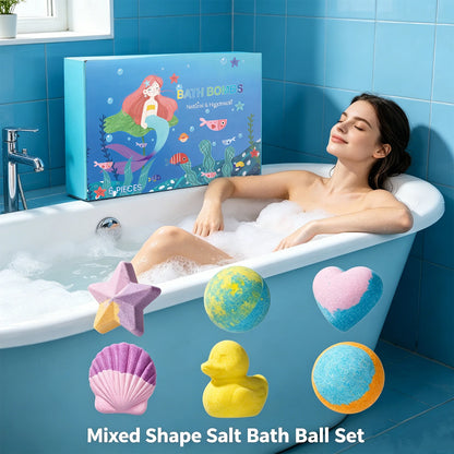 6pcs Bath Bubble Ball Kit Relaxing Spa Remove Dead Skin For Children Moisturizing Bath Bombs Accessories For Holiday Gift Set