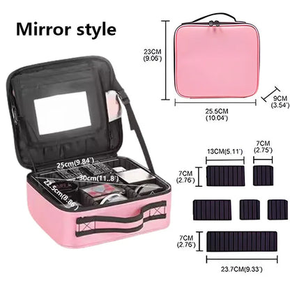 Portable Professional Makeup Case Waterproof Travel Makeup Bag Female Beauty Nail ToolBox For Women Cosmetic Organizer