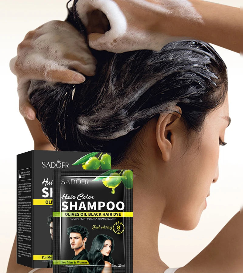 10 Pcs Fast Black Hair Shampoo 15 Mins Fast Become Black Hair Dye Herb Natural Hair Care Restore Colorant Shampoo Hair Care