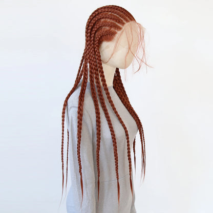Black Braided Wigs Synthetic Full Lace Wig Glueless Full Lace Synthetic Wig Heat Resistant Fiber Wig for Women Daily Wear
