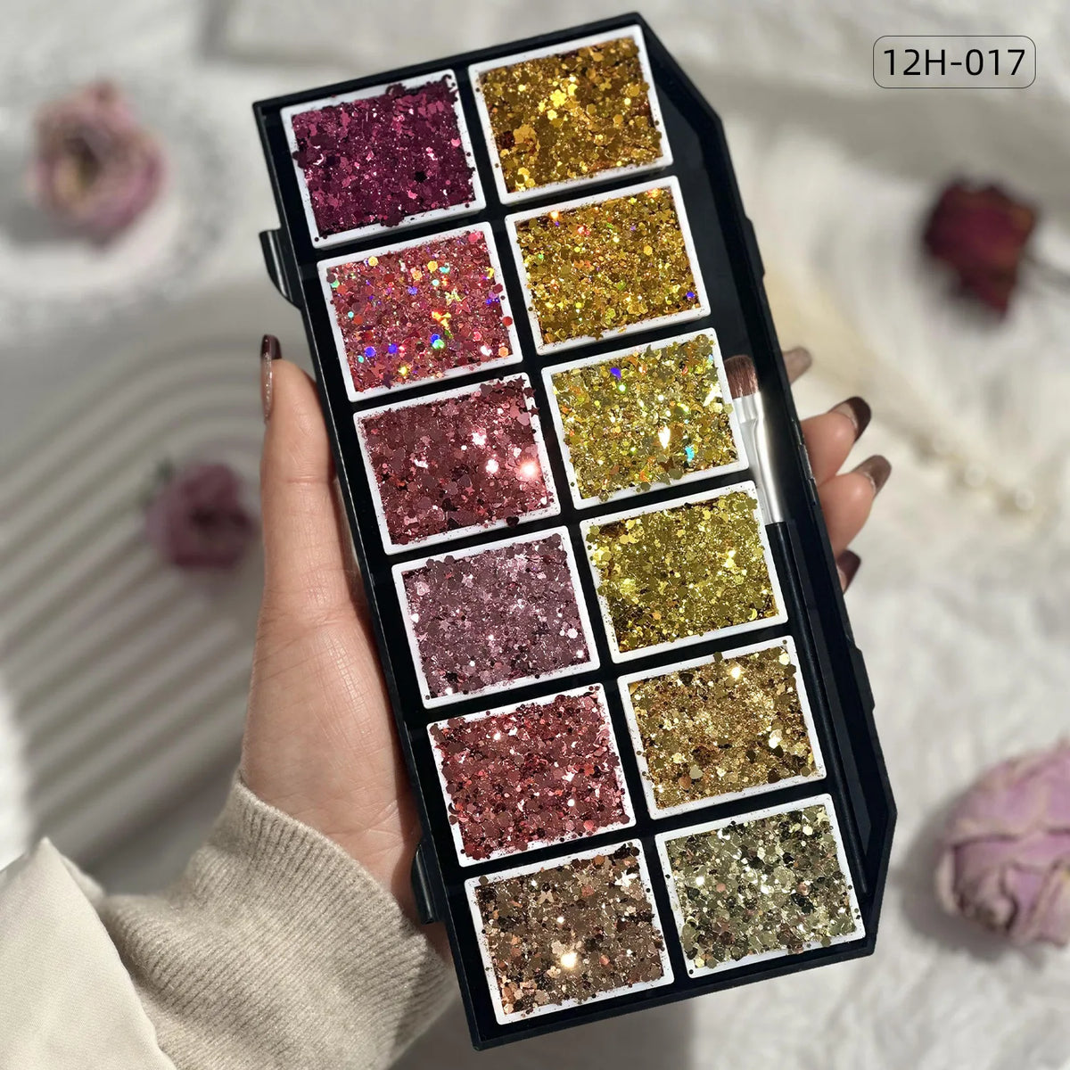 Christmas Sequins Decorative Body Cream Luminous Holographic Multicolor UV Chunky Glitter Gel Paste Palette
