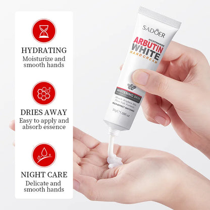 1/2/3/5pcs SADOER Arbutin Hand Cream Moisturizing Non Greasy Nourishing Anti Dry Crack Hydrating Hands Travel Size Skin Care