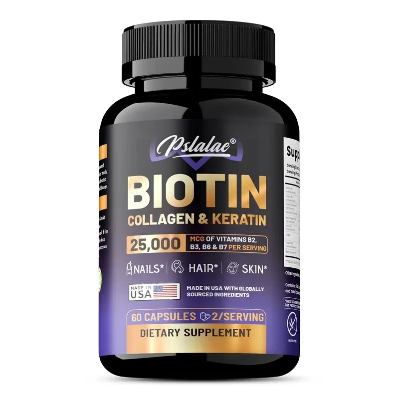 Biotin Collagen Keratin Supplement - Supports Hair & Skin Health, Promotes Collagen Synthesis, Anti-oxidation, Improves EnergySu