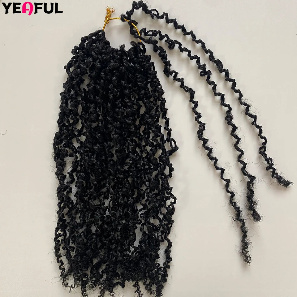 1-6 Packs Yanky Twist Crochet Hair 12"Pre-twisted Natural Black Kinky Mini Spring Twist Small Curly Senegalese Twist Hair Braids