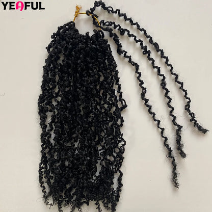 1-6 Packs Yanky Twist Crochet Hair 12"Pre-twisted Natural Black Kinky Mini Spring Twist Small Curly Senegalese Twist Hair Braids
