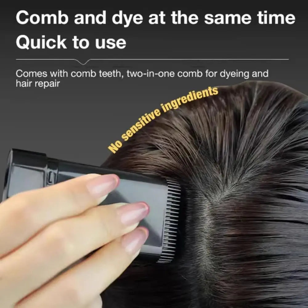 New Waterproof Comb Hair Dye Black Color Easy to Use Hair Colouring Cream Sweat-proof 2 in 1 Instant Dye for Gray Hair Coverage