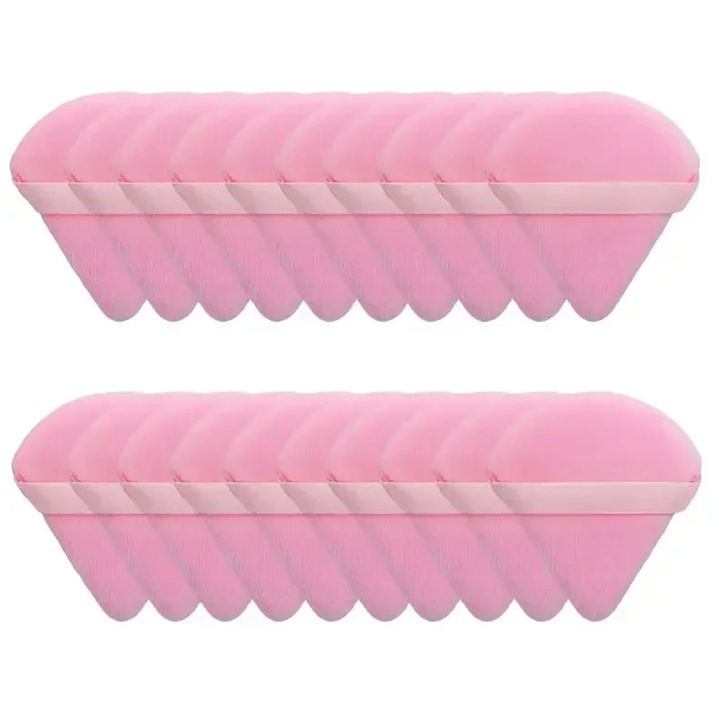 2/5/10/20Pcs Triangle Velvet Powder Puff Mini Face Makeup Sponge Washable Lightweight Cosmetics