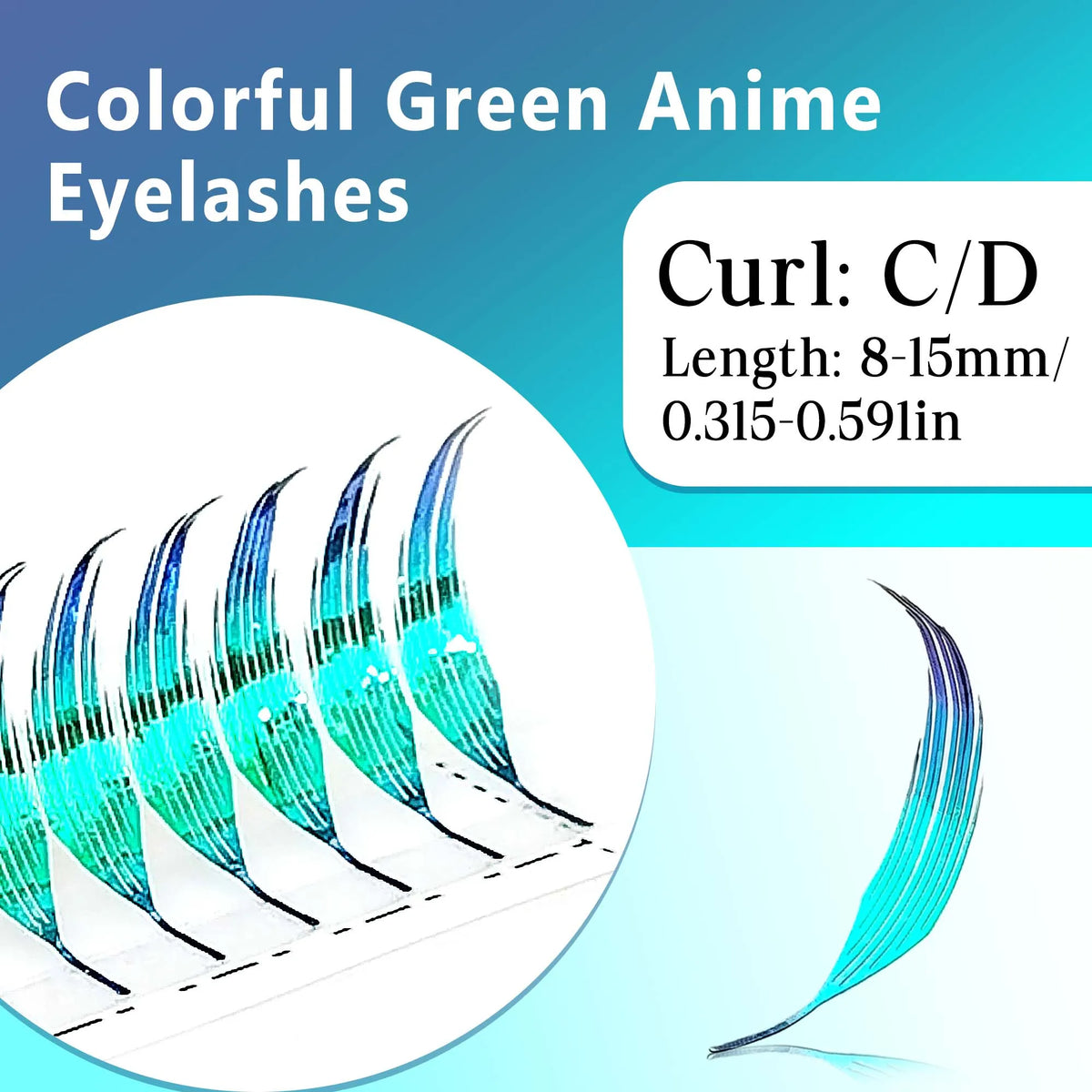 CoMango Christmas Color Fashion Glamorous Green Golden Spire Eyelash Extension Glitter Tinsel Lash Holographic Manga False Lash