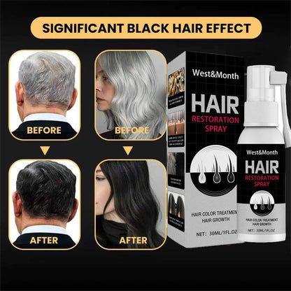 Gray White Hair Treatment Serum Cover White Hair To Black Natural Color Repair Spray Anti Loss Hair Restore Healthy Hairs Care