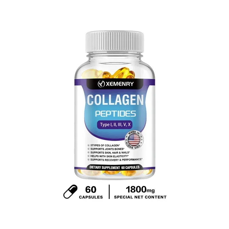 Collagen Peptide - Anti-Aging, Anti-oxidation, Anti-wrinkle, Type I, II, III, V Premium Collagen ComplexSupplements