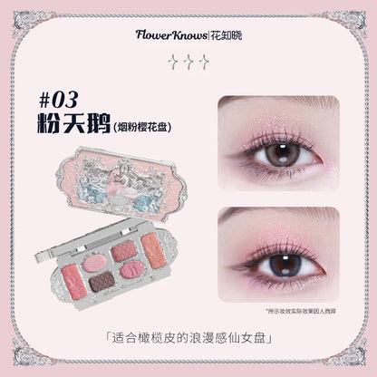 Flower knows Strawberry Cupid Collection Facial Complexion Palette Blush Eyeshadow Highlighter Flower Know Face Bronzer Palette