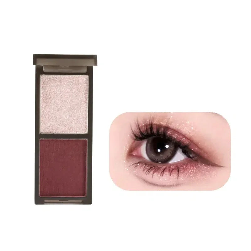 Two-color Eyeshadow Palette Lasting Easy To Color Matte Red Black Eye Shadow Fashion Korean Shiny Eyes Makeup Pigments Cosmetics