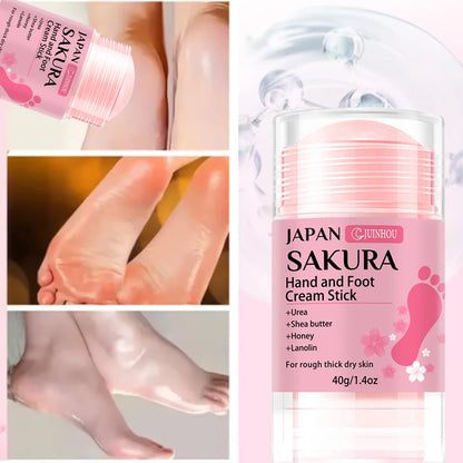JUINHOU 60% UREA+2% SALICYLIC ACID CHERRY BLOSSOM HAND AND FOOT CREAM STICK Deep Hydration Moisturize Dry Skin Protect Your Heel