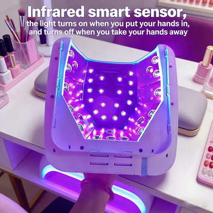 Professional 72W Rechargeable UV LED Nail Lamp with 36pcs LED Bulbs Multi-Timer Cordless Nail Dryer for Salon Manicure
